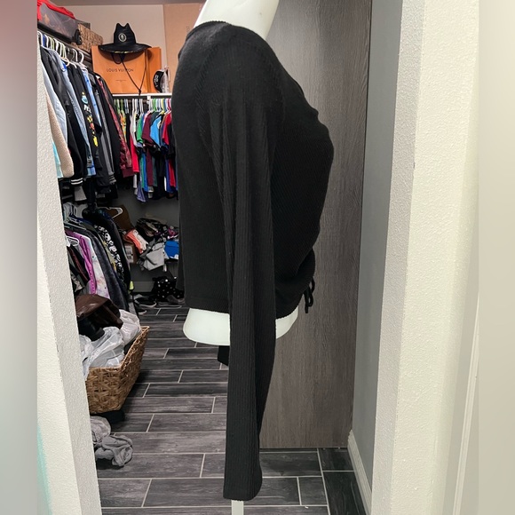 NWOT Wild Fable Black Crop Long Sleeve Top - Picture 3 of 6